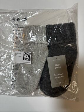 H&M Wool Blend Kids Socks - Light Gray & Dark Gray